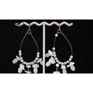 Gold Plated Dangling Earrings With Jade & Pearls, 15.96g